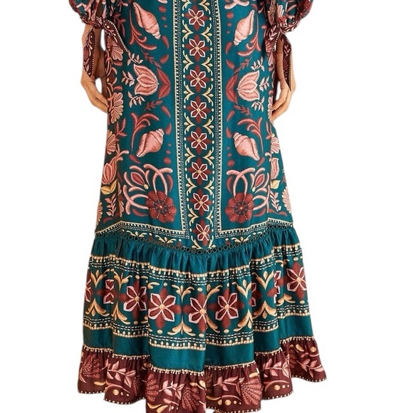 Farm Rio Teal Seashell maxi dress NWT - Picture 8 of 11